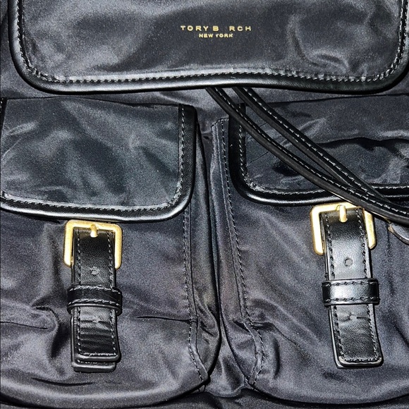 Tory Burch Black Backpack with Gold Accents - Picture 3 of 9